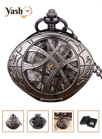 Yash Eye Shape Hunter Quartz Pocket Watch