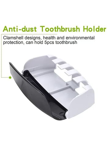 Automatic Dust Proof Toothpaste Dispenser Set With Super Sticky Suction Pad Multicolor