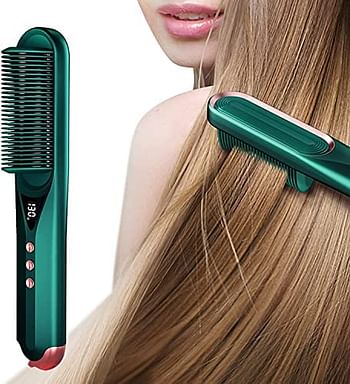 Hair Straightening Brush For Girls Electric Hair Straightener Curler Heating Styling Comb Straightening and Curling Hair 2 in 1 Styling Tool Three-minute styling straight hair comb.
