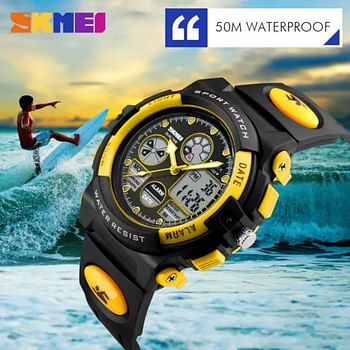 SKMEI  Fashion Girls Boys LED Backlight Alarm Dual Display Waterproof Digital Watch for Kids 1163