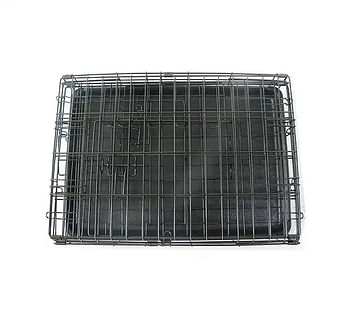 Mclovins 24"Double Door Foldable Dog Crate With Divider - 60x42.5x50cm