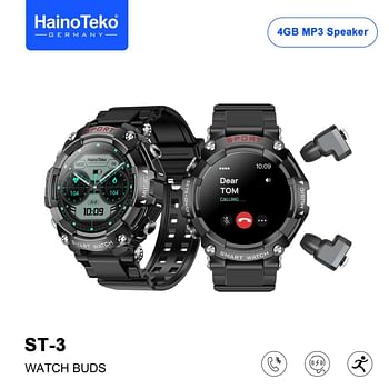 Haino Teko Germany ST3 AMOLED Watch Buds 4GB MP3 Speaker Voice Recorder - Original