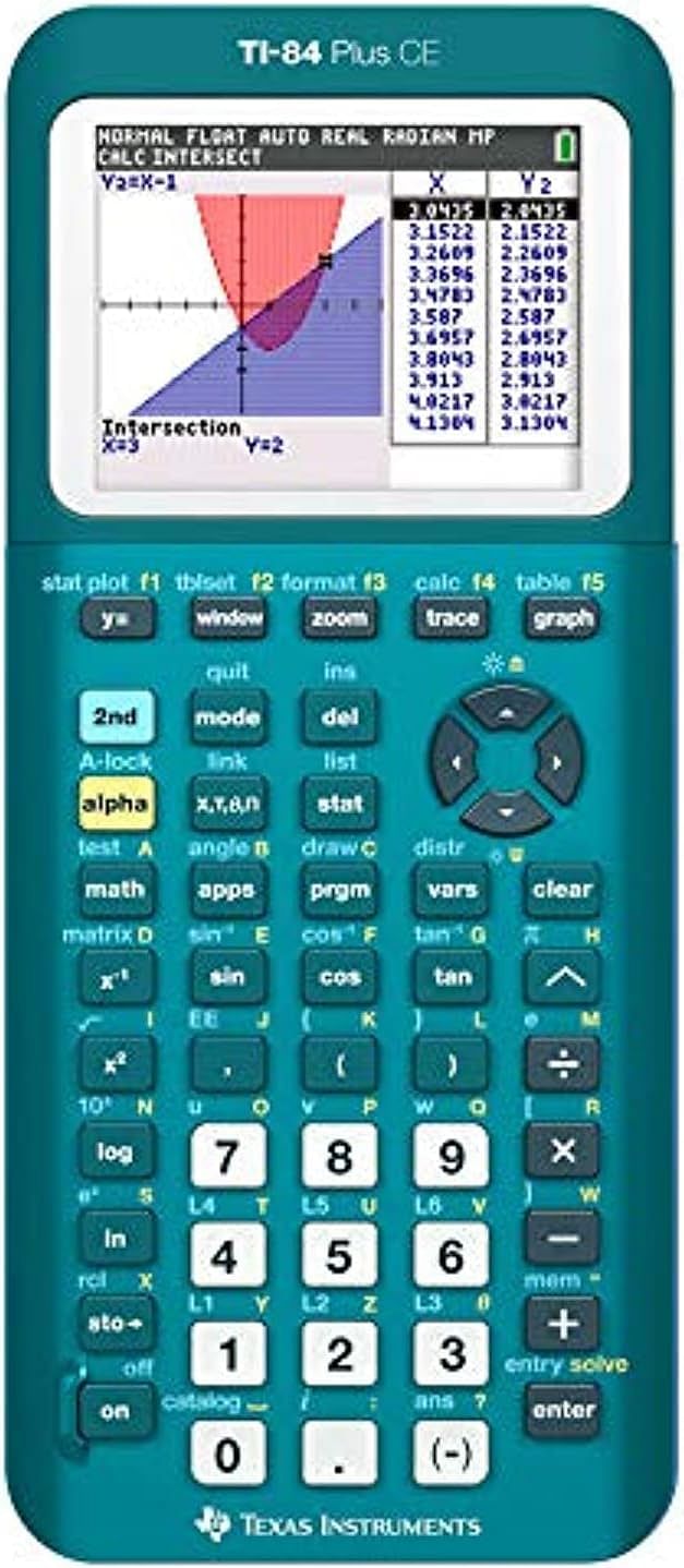 Texas Instruments Calculator (TI-84 Plus CE) Python Metallic Teal