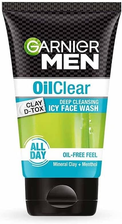 غسول الوجه للتنظيف العميق للوجه من Garnier Men Oil Clear للبشرة الحساسة - 100 جم