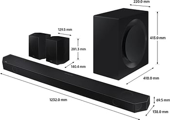 Samsung Soundbar Speaker 2022-11.1.4ch 3D Object Tracking Surround Sound System With Wireless Dolby Atmos & Alexa Built-In Rear Speakers- HW-Q990B