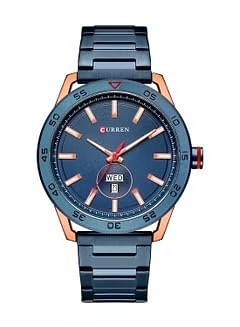 CURREN Men's Day-Date Waterproof Stainless Steel BAnd Casual Quartz Watch 8331 - 44 mm - Blue