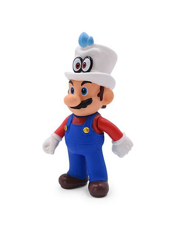 The Super Ario Inspired Action Figure Model Collectable Toy For Kids Birthday Movie Cartoon Cake Topper Theme Party Supplies White Eyes Cap