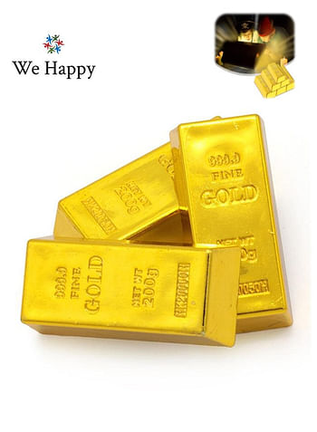 We Happy Fake Gold Bar Toy Party Activity Props Home Décor Paperweight Door Stop for Children (Pack of 3)