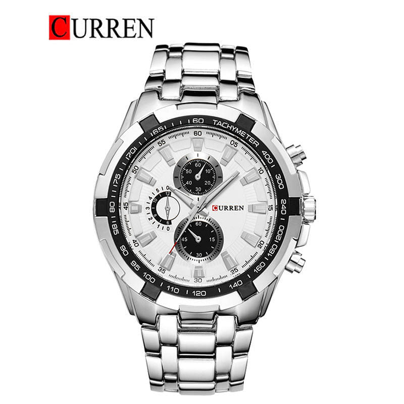 CURREN 8023- Original Brand Stainless Steel Band Wrist Watch For Men