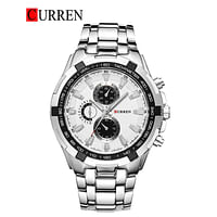 CURREN 8023- Original Brand Stainless Steel Band Wrist Watch For Men