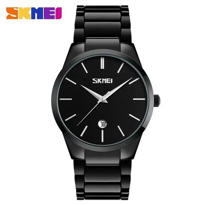 SKMEI 9140 Black Stainless Steel Analog Luxury Watch For Men