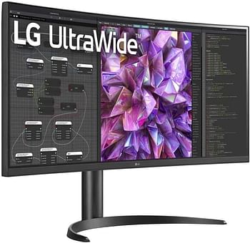 LG 34WQ75C 34 Inch UltraWide Monitor HDR10, Curved, Ergonomic Design, USB Type-C, LAN port,  AMD FreeSync  MaxxAudio Gaming Features  - Black