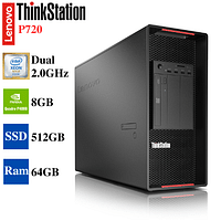Lenovo ThinkStation P720 Tower Workstation | Dual Intel® Xeon® Gold 6138 | 64GB RAM | SSD 512GB+2TB SATA | Graphic Quadro P4000 8GB | Win10 Pro