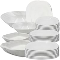 Danny home Kitchen Dining Opalware Glass Dining plate, Dessert plate, Desser plate, Soup plate, Salad bowl, Serving plate MIcrowave safe, Dishwasher safe,BPA-free (38)