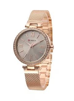 CURREN Women's Water Resistant Analog Wrist Watch 9011 - 30 mm -Rose Gold