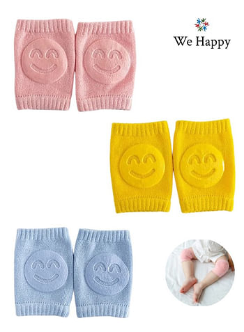 3 Pairs Baby Crawling Knee Pads - Anti Slip Unisex Toddler Leg Warmer, Safety Walking Protectors