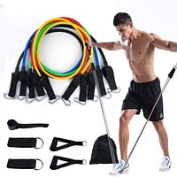 11-Piece Resistance Fitness Band Set - Multicolor