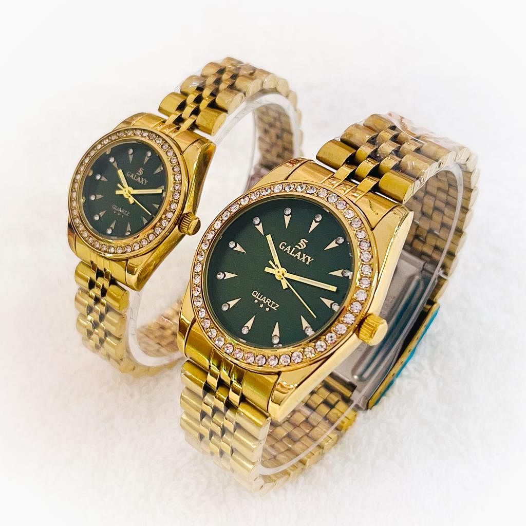 Boxer Waterproof gold -black Quartz Analog Couple Watch Set