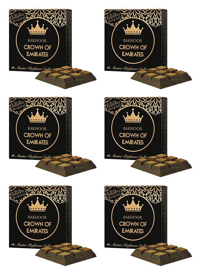 6Pcs Bakhoor Crown of Emirates Incense 40GMS