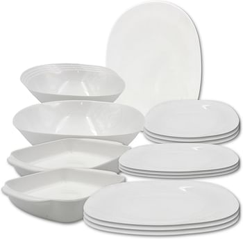 Danny home Kitchen Dining Opalware Glass Dining plate, Dessert plate, Desser plate, Soup plate, Salad bowl, Serving plate MIcrowave safe, Dishwasher safe,BPA-free (16)