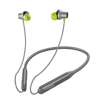 Promate Wireless Neckband Earphones, HD Active Noise Cancelling Bluetooth Earphones with Anti-Slip Neckband, Lightweight Design, IPX4 Sweat-Resistance and 35H Long Playtime for iPhone 14, Galaxy S23, Velcon.GREY