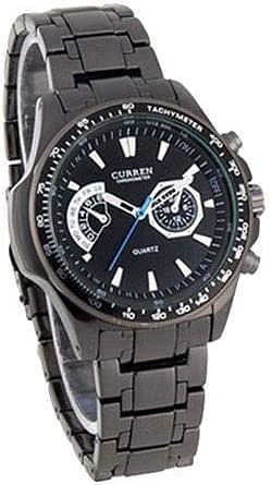 CURREN Men's Water Resistant Stainless Steel Chronograph Wrist Watch WT-CU-8020-B - 43 mm - Black