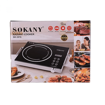 Sokany Sk-3576 طباخ كهربائي يعمل بالأشعة تحت الحمراء - 2200 وات - أسود