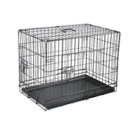 Mclovins 24"Double Door Foldable Dog Crate With Divider - 60x42.5x50cm