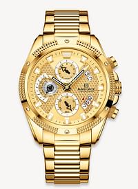 NAVIFORCE NF8021 Stainless Steel Chronograph Watch For Men - Gold