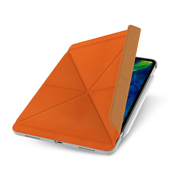 Moshi VERSACOVER for iPad Pro 11" (2nd/1st Gen) - Magnetic Folding Cover & Stand w/ 3 Viewing Options, Apple Pencil holder, Auto Wake Function, 360 Protection & Shock Absorbing Folio Case - Orange