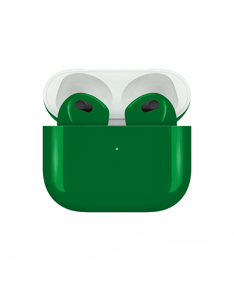 Apple Airpods (3rd Generation) Customized By Caviar Glossy Billiard Green