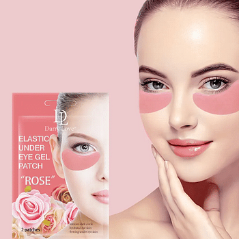 Darry Love Elastic Under Eye Gel Rose 2 Patches (Pack 3 - 6 Patches), Remove Dark Circle, Hydrate Eye Skin, Firming under eye skin