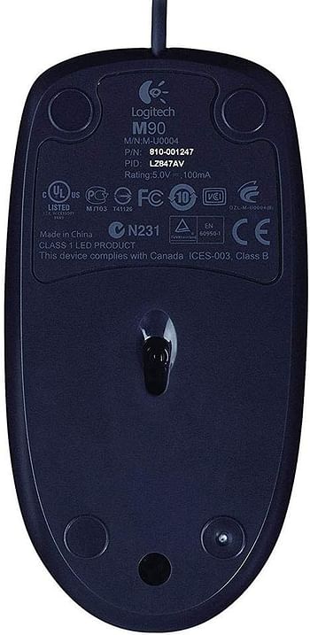 Logitech M90 USB Mouse - Dark Grey