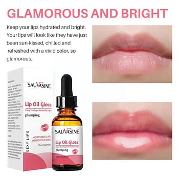 Moisturizing Lip Oil Gloss - Lip Care Mask and Glowing Serum (10 ml)