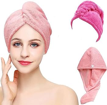 Pack Of 3 Microfiber Hair Towel Turban Wrap Multicolour 63x24centimeter in UAE Pack Of 3 Microfiber Hair Towel Turban Wrap Multicolour