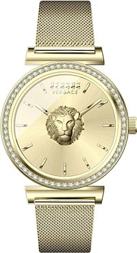 Versus Versace VSPLD1521 Women's IP Yellow Gold 34mm Brick Lane Bracelet Watch