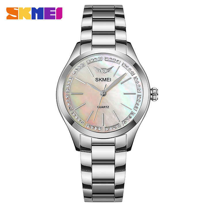 SKMEI 1964 Elegant Girls Quartz Watches Luxury Full Steel Women Wristwatch 30M Waterproof