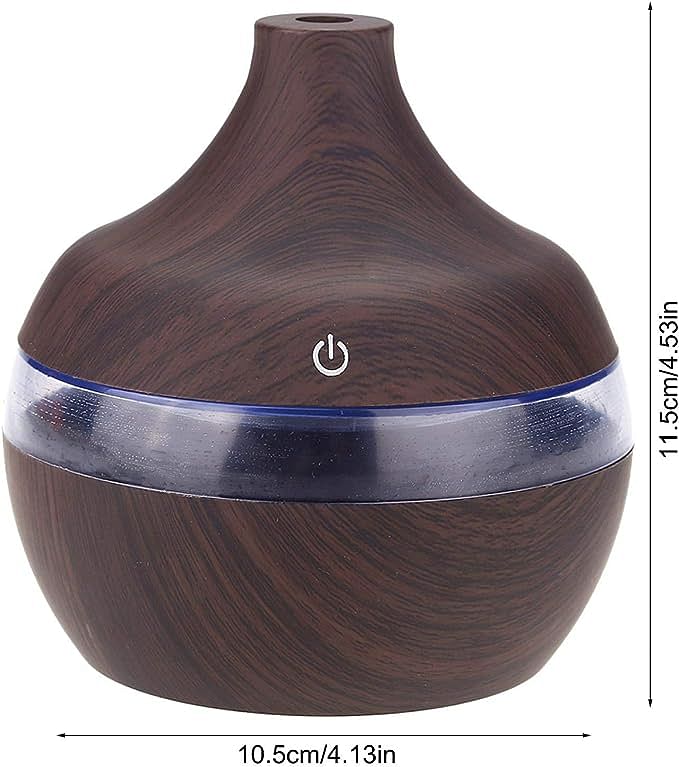 300ml Wood Grain LED USB Color-Changing Humidifier Colorful Night Light Mist Maker for Office Car Home