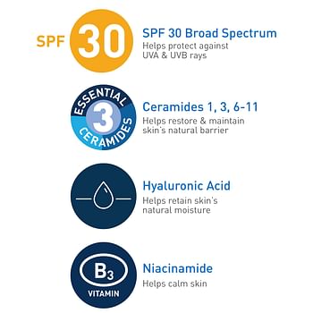 CeraVe Facial Moisturizing Lotion with Sunscreen SPF 30 | Oil-Free Face Moisturizer with Sunscreen - 89 ml