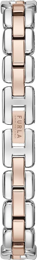 Furla Watches Women's Quartz Dress Watch with Stainless Steel Strap, Multicolor, 11.5 (Model: WW00015006L5), Silver/Rose Gold