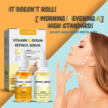 2Pcs Vitamin C Serum and Retinol Serum - (2x10 ml)