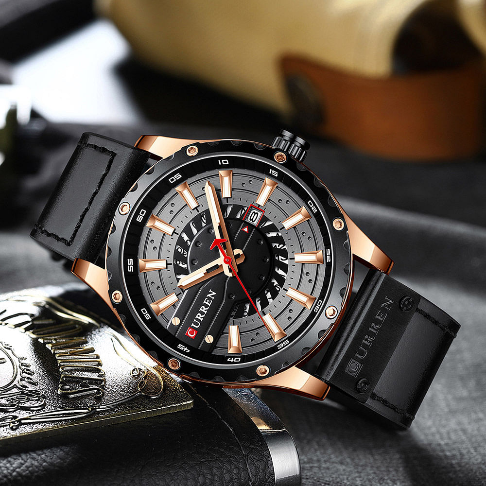 CURREN 8374 Luxury Fashion Casual Sport Watches for Men Leather  Wrist Watch Man Clock Fashion Men Wristwatch .