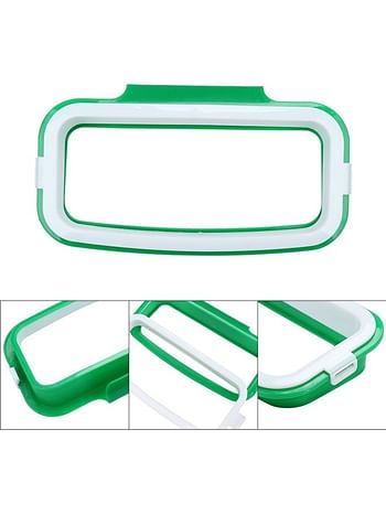 Plastic Garbage Bag Holder Under Sink Trash Bag Holder Over Door Hanging Bin Ideal for Kitchen Cabinets Doors Cupboards - Green