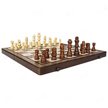 UKR Chess and Checkers 15 inch Premium Wooden Big Magnetic Board Traditional Board Game