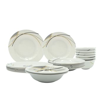 Melrich 20 pcs Melamine Dinnerware Set Strong and long lasting plates set dinner bowls