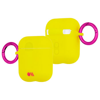 Case-Mate - AirPods Hook Ups Case & Neck Strap Lemon Lime Yellow