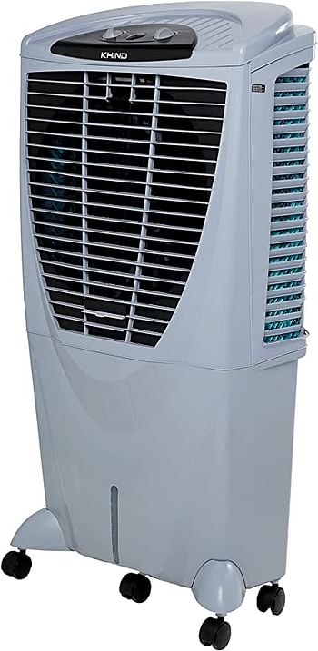 KHIND Glacier-4D Desert Cooler with 4 Dimensional Air Intake, Honeycomb Pads, Activated Silver Cation for Fresher Air- 80L, Grey