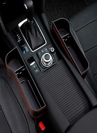 Car Seat Gap Storage Box Cup Holder Multifunctional Car Seat Gap Filler Premium PU Leather Car Console Side Pockets