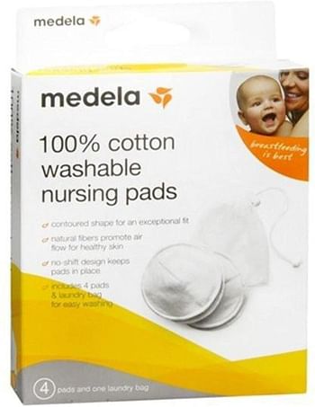 Medela Cotton Washable Bra Pads w/Laundry Bag