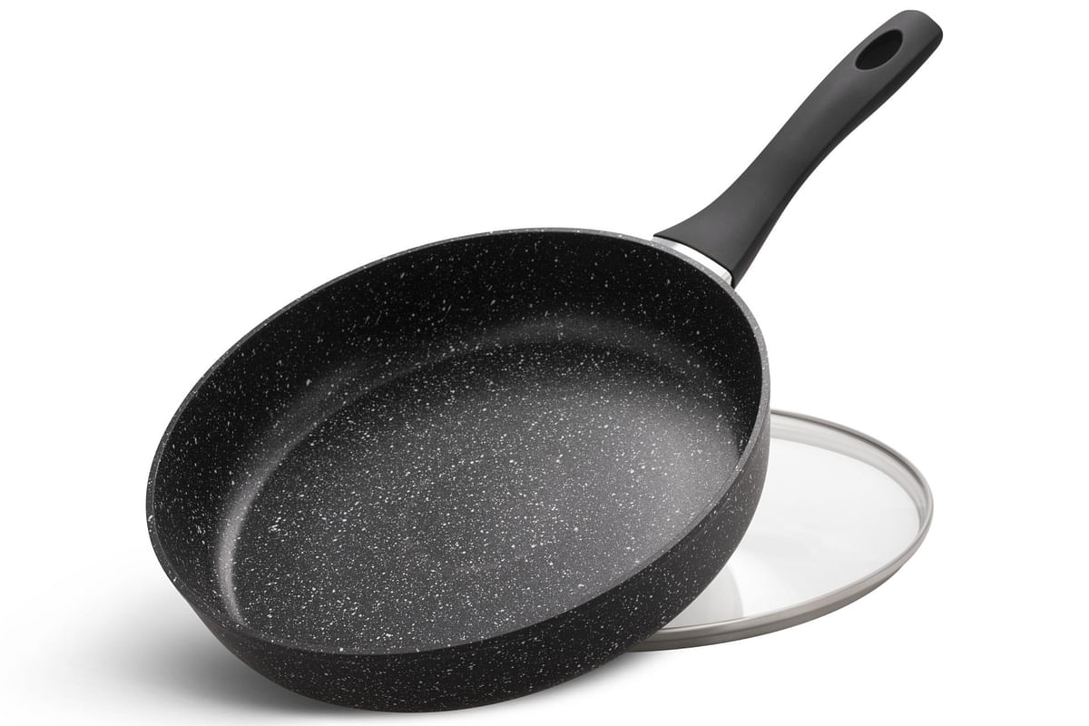 EDENBERG 26CM FRY PAN WITH LID ceramic-marble coat, non-stick, PFOA free